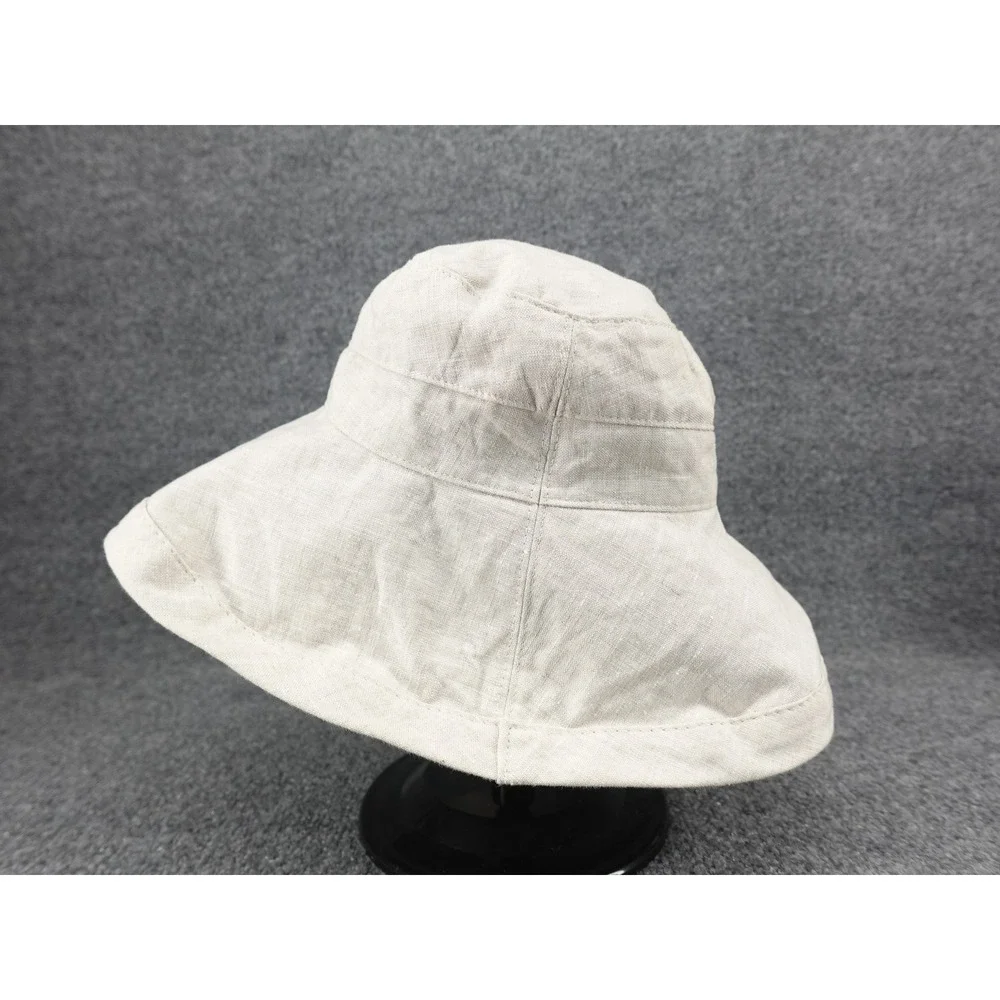 Helen Kaminski Sun Hat Womens OS Oatmeal Excellent Wide Brim Linen Floppy